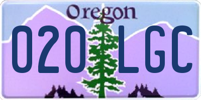 OR license plate 020LGC