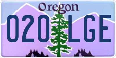 OR license plate 020LGE