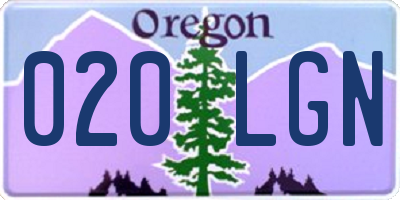 OR license plate 020LGN