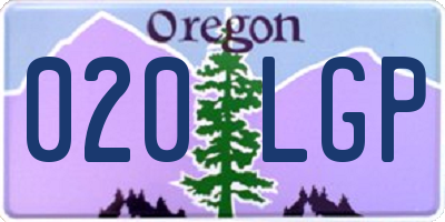 OR license plate 020LGP