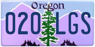 OR license plate 020LGS