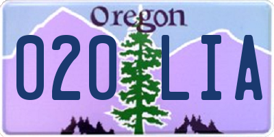 OR license plate 020LIA