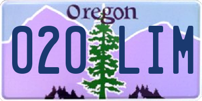 OR license plate 020LIM