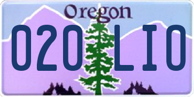 OR license plate 020LIO