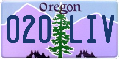 OR license plate 020LIV