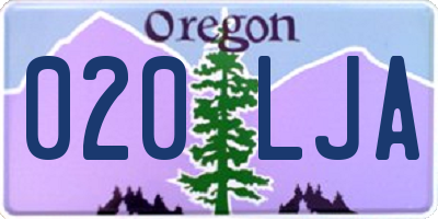 OR license plate 020LJA