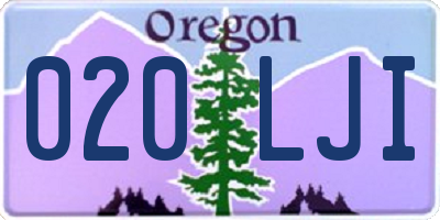 OR license plate 020LJI