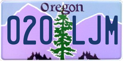 OR license plate 020LJM