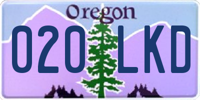 OR license plate 020LKD