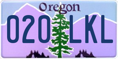 OR license plate 020LKL