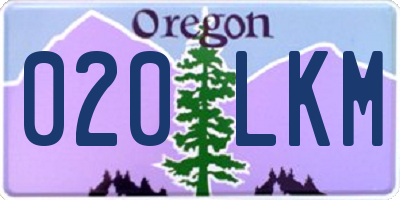 OR license plate 020LKM