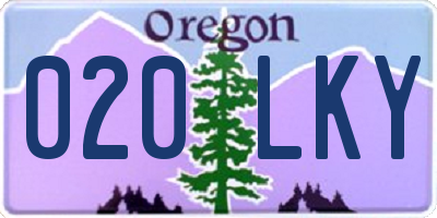 OR license plate 020LKY