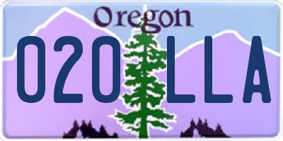 OR license plate 020LLA