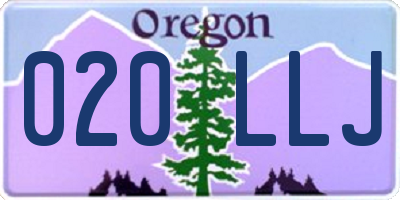 OR license plate 020LLJ