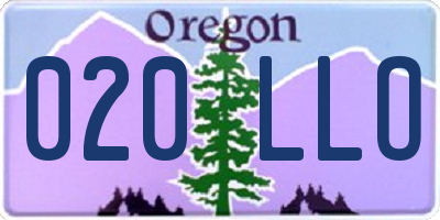 OR license plate 020LLO