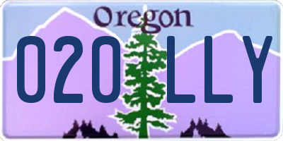 OR license plate 020LLY