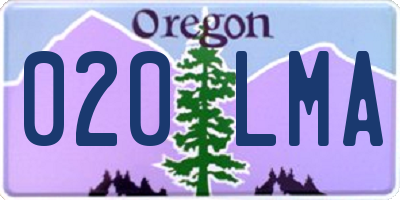 OR license plate 020LMA