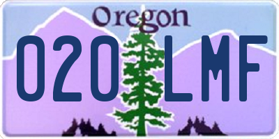 OR license plate 020LMF