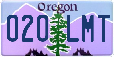 OR license plate 020LMT