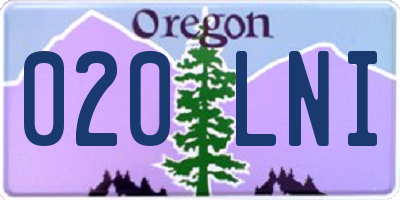 OR license plate 020LNI