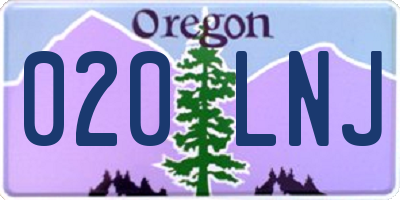 OR license plate 020LNJ