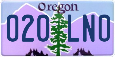 OR license plate 020LNO