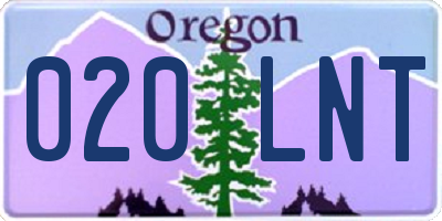 OR license plate 020LNT