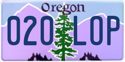 OR license plate 020LOP