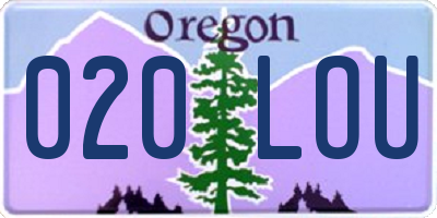 OR license plate 020LOU