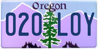 OR license plate 020LOY