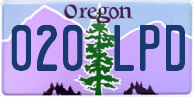 OR license plate 020LPD