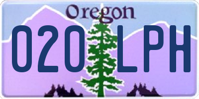 OR license plate 020LPH
