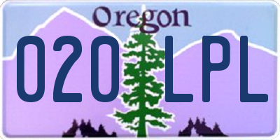 OR license plate 020LPL