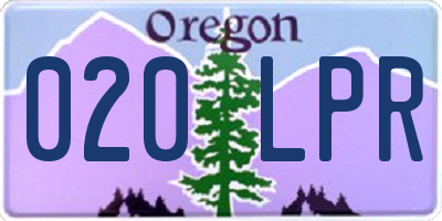 OR license plate 020LPR