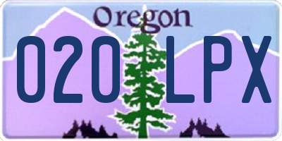 OR license plate 020LPX