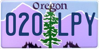 OR license plate 020LPY