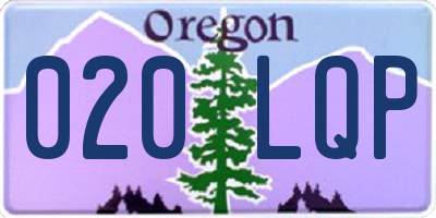 OR license plate 020LQP