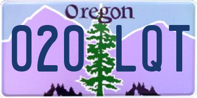 OR license plate 020LQT