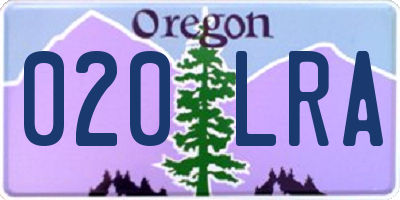 OR license plate 020LRA