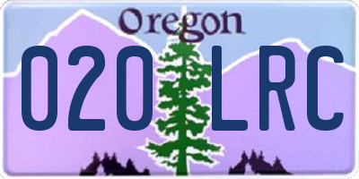 OR license plate 020LRC