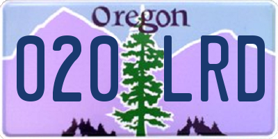 OR license plate 020LRD