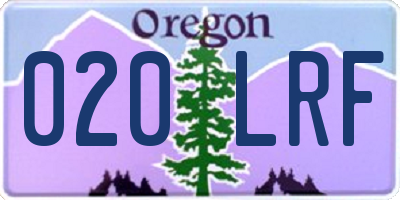 OR license plate 020LRF
