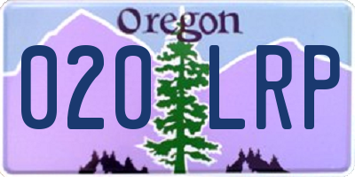OR license plate 020LRP