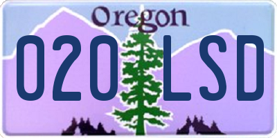 OR license plate 020LSD
