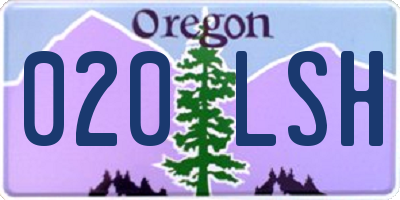 OR license plate 020LSH