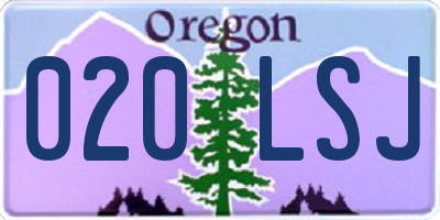 OR license plate 020LSJ