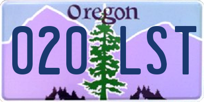 OR license plate 020LST