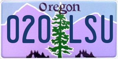OR license plate 020LSU