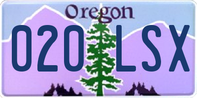 OR license plate 020LSX