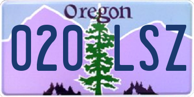 OR license plate 020LSZ